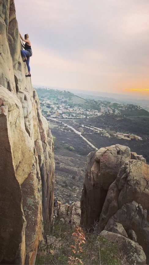 Tiffany rock climbing in Mission Gorge, San Diego