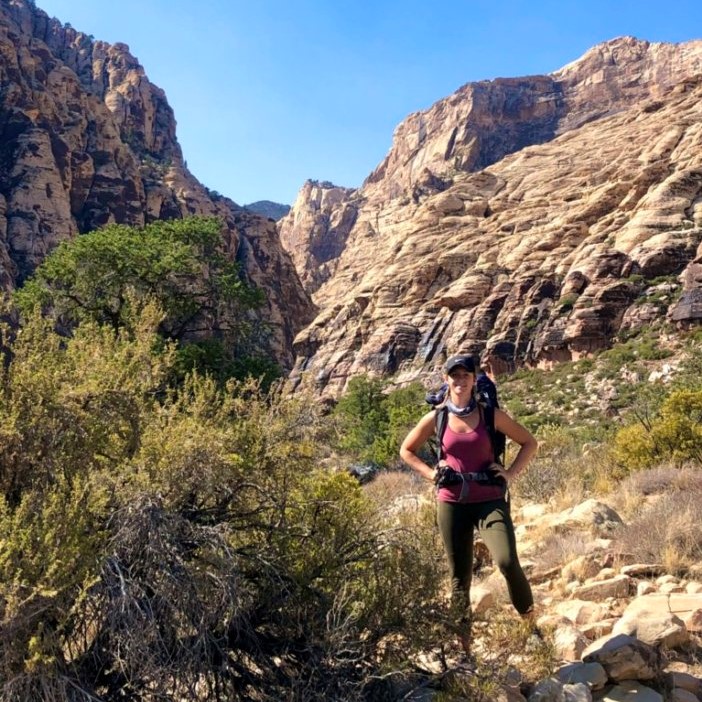 Tiffany hiking at Red Rock Canyon