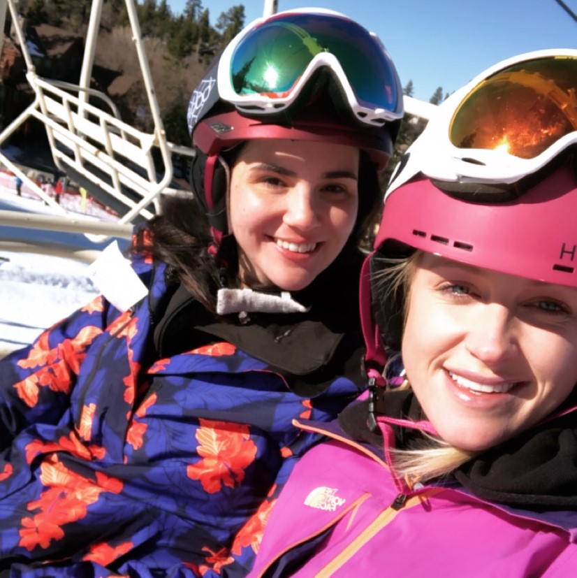 Samanta and Tiffany on the slopes